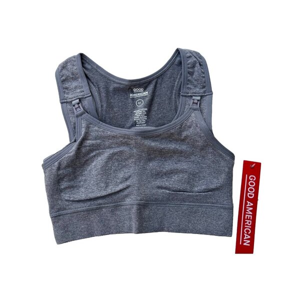 Good American Size 0/1 Maternity Seamless Nursing Bra XS/S Heather Grey - Picture 1 of 13